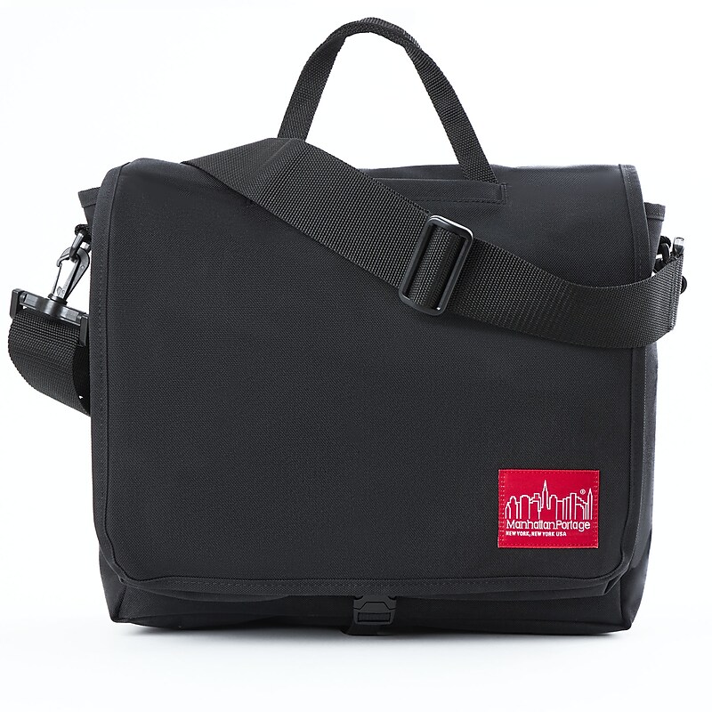 Manhattan Portage Red Label Nylon Water Resistant Messenger Bag, Black (1428-2 BLK) image 1