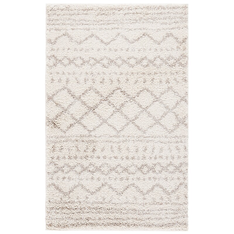 Safavieh Arizona Shag Collection 4' x 6' Rectangle Area Rug, Machine Made, Ivory/Beige (ASG741A-4) image 1