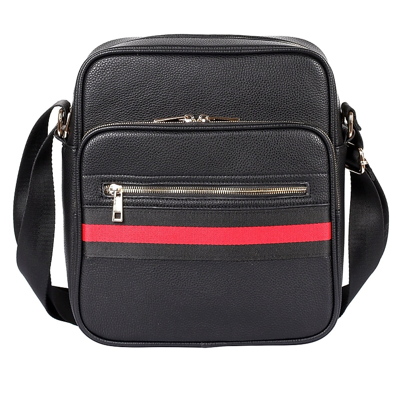 Karla Hanson Rogers Faux Leather Cross-Body, Black/Red (71102RED) image 1