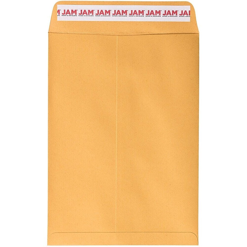JAM Paper Self Seal Catalog Envelope, 10 1/2" x 7 1/2", Brown Kraft Manila, 50/Pack (13034230I) image 1