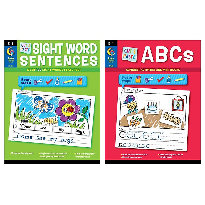 Creative Teaching Press Cut & Paste Letters & Sight Word Sentences, 2/Set (CTP10652) image 1