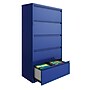 Hirsh HL10000 Series 5-Drawer Lateral File Cabinet, Locking, Letter/Legal, Classic Blue, 36" (24260)~#|#~ED039690-4872-483D-9B876C5B99580AE8_sc7