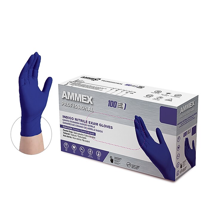 Ammex Professional Series Powder Free Nitrile Exam Gloves, Latex