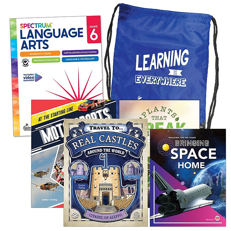 Spectrum Language and Literacy Backpack, Grade 6 Workbook, 6/Set (CD-745415) image 1