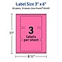 Avery Laser/Inkjet Rectangle Multipurpose Labels, 3" x 6", Bright Pink, 30/Pack (94249)~#|#~ED099DE6-251B-4E07-8AF4B4AFBE097351_sc7
