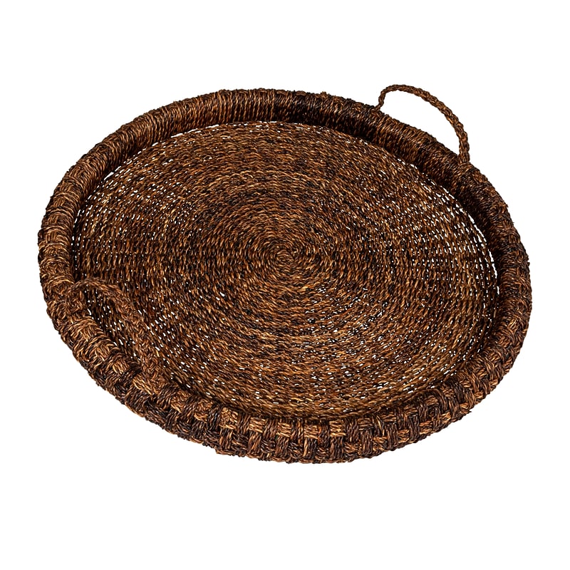Storied Home Artisanal Bankuan Braided Tray with Handles (EC1780) image 1