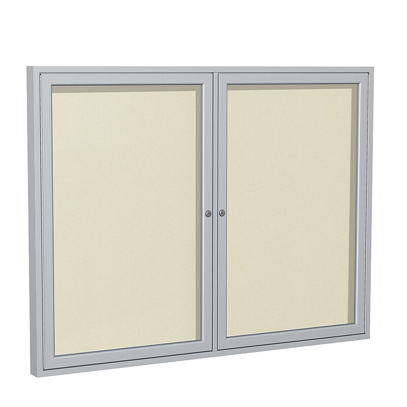 Ghent Vinyl Enclosed Bulletin Board, Aluminum Frame, 4' x 3' (PA23648VX-185) image 1