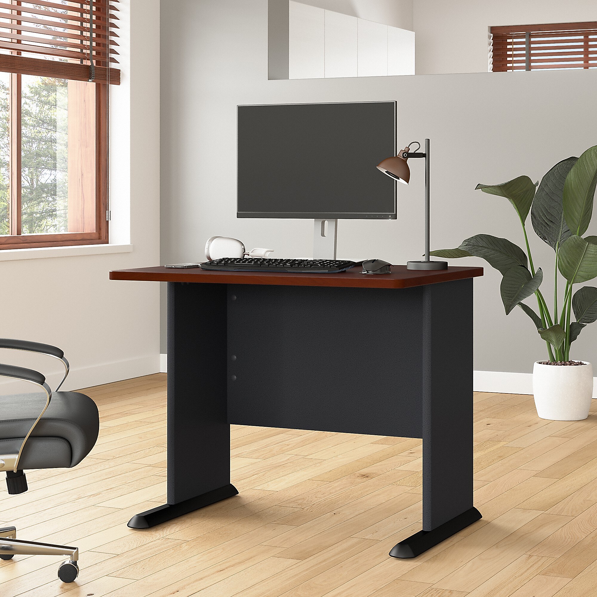 Bush Business Furniture Cubix 36″W Desk, Hansen Cherry/Galaxy (WC90436A) Sansujyuku sansujyuku.com
