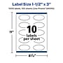 Avery Laser/Inkjet Oval  Waterproof Multipurpose Labels, 3"  Dia, White, 1000/Box (94055)~#|#~ED1535F5-60CC-4631-9AAB04477E17FEA4_sc7