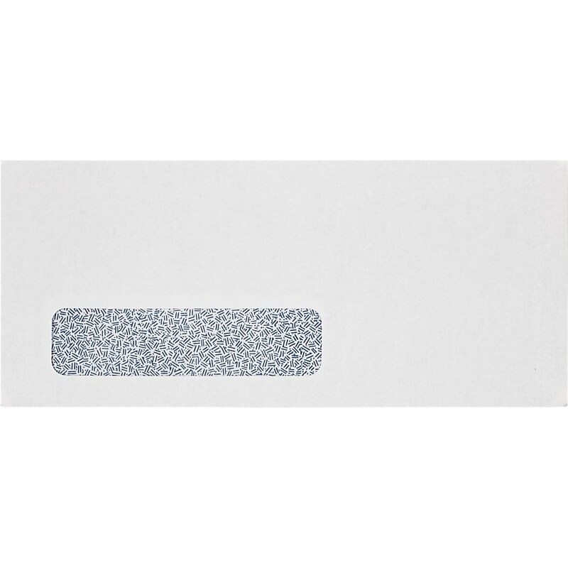 JAM PAPER #10 Window Envelopes (4 1/8 x 9 1/2), 24lb., Bright White w/ Security Tint, Laser Safe, 50/pack image 1