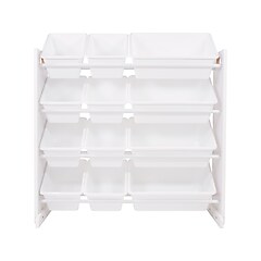 Humble Crew 9-Bin Toy Organizer - 3-Tier Storage With White Bins For Kids' Rooms