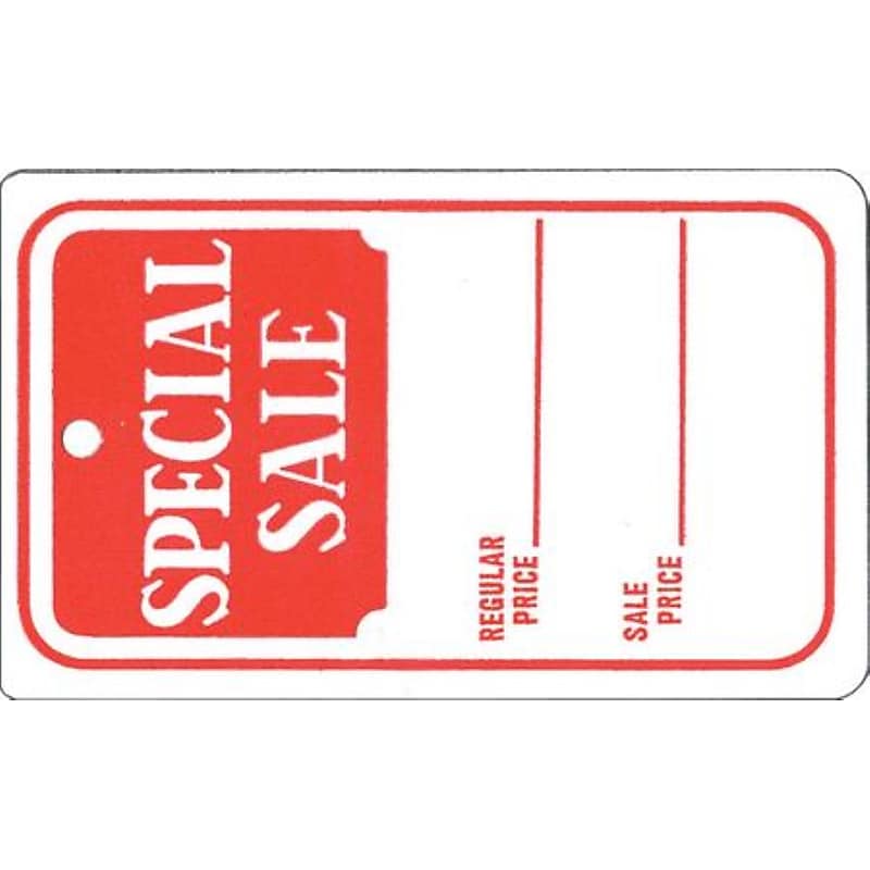 Nahanco 2 7/8" Special Sale Tag, Red/White, 1000/Box (200) image 1