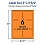 Avery Laser/Inkjet Multipurpose Rectangle Labels, 3" x 3.75", Bright Orange, 120/Pack (94248)~#|#~ED309D9B-EB29-4464-9AF1E9E62CDF37ED_sc7