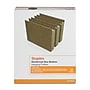 Staples Reinforced Box-Bottom Hanging File Folders, 3" Expansion, 1/5-Cut Tab, Letter Size, Standard Green, 25/Box~#|#~ED325D7A-83E7-4516-8203C48173C5FDED_sc7