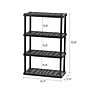 Iris 4-Shelf Plastic Shelving Unit, 55.8" x 35.9" x 17.9", Black (140099)~#|#~ED3C0AF6-DFE2-43D1-88804031FDA99FEB_sc7