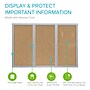 Ghent 4' H x 6' W Enclosed Natural Cork Bulletin Board with Satin Frame, 3 Door (PA34872K)~#|#~ED3F3601-76F6-4EB2-8D3595D7D38E1FF6_sc7
