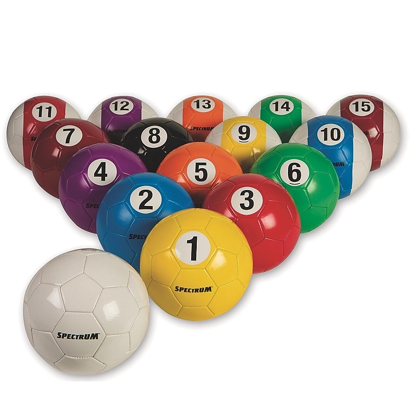 S&S Worldwide Soccer Billiard Balls, Assorted Colors, 16/Pack (W14028) image 1