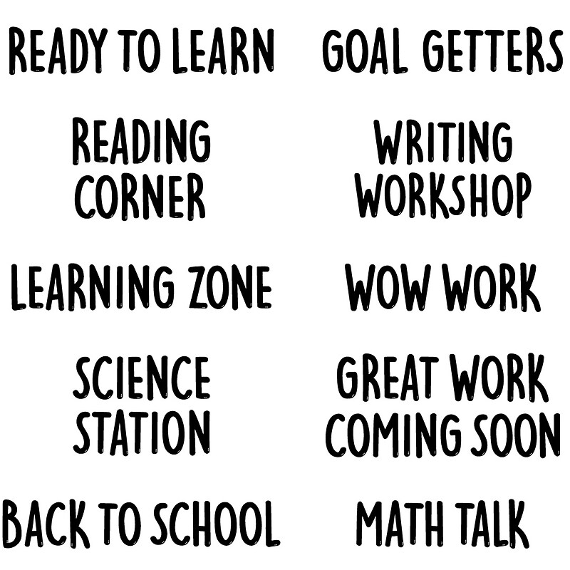 Creative Teaching Press Core Decor School Time Punch-Out Phrases Accents, 209/Set (CTP11036) image 1