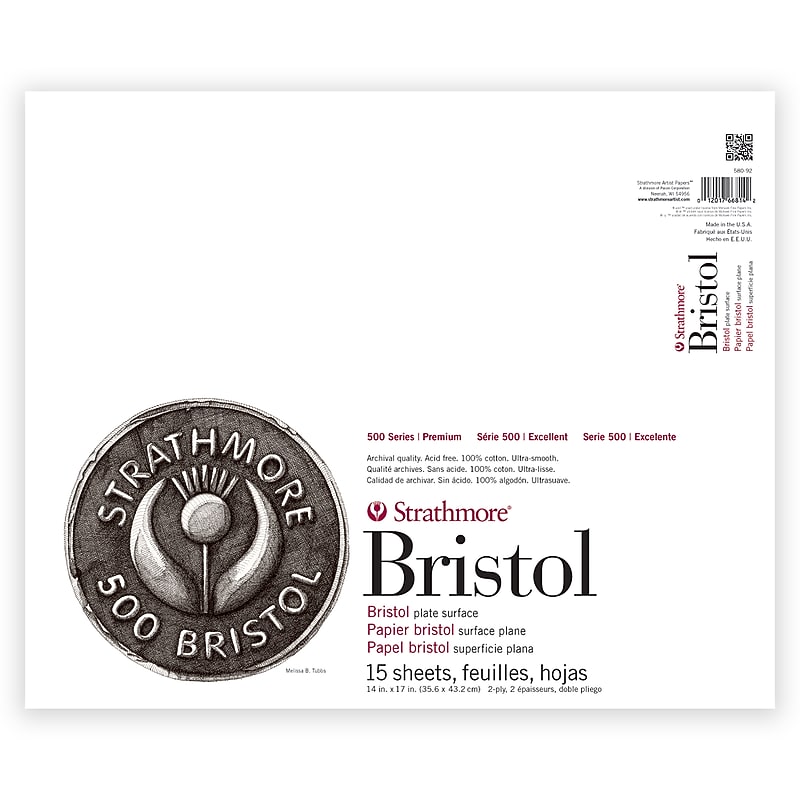 Strathmore 500 Series 14" x 17" Bristol Paper Pad, 15 Sheets/Pad (STTP580921) image 1