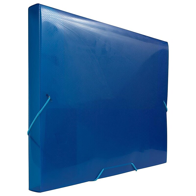 JAM PAPER Plastic Portfolio with Elastic Closure, Letter Size, 9 7/8 x 13 x 1, Blue (79538903) image 1