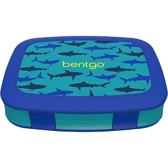 bentgo Kids Sharks Bento Box, 5-Compartment, Blue (BGKDPT-SHK