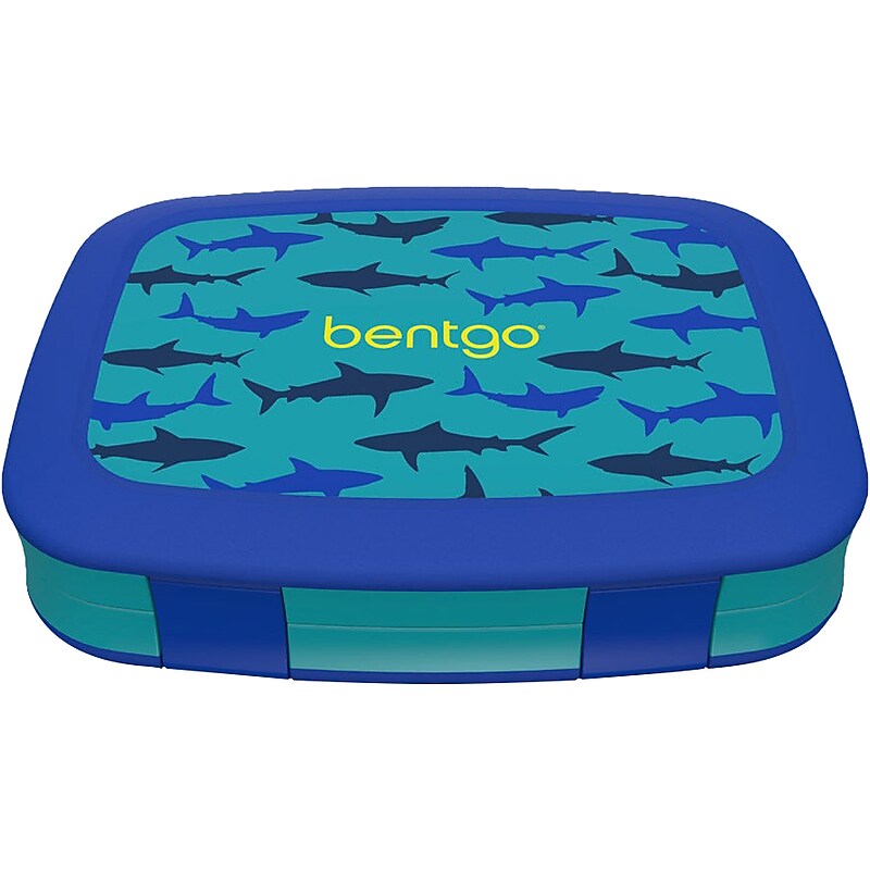 bentgo Kids Sharks Bento Box, 5-Compartment, Blue (BGKDPT-SHK) image 1