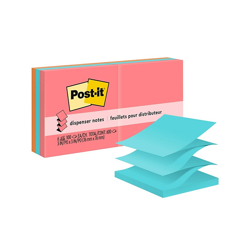 Post-it Pop-up Notes, 3" x 3", Poptimistic Collection, 100 Sheet/Pad, 6 Pads/Pack (R330-AN) image 1