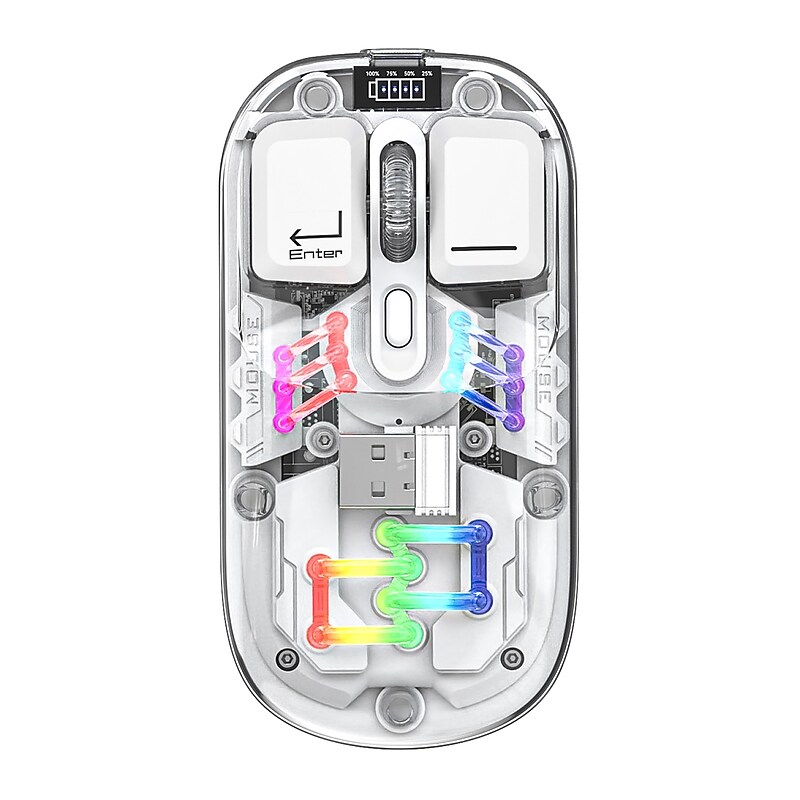 SaharaCase Cyberpunk Wireless Ergonomic Laser Mouse, Clear (KB69) image 1
