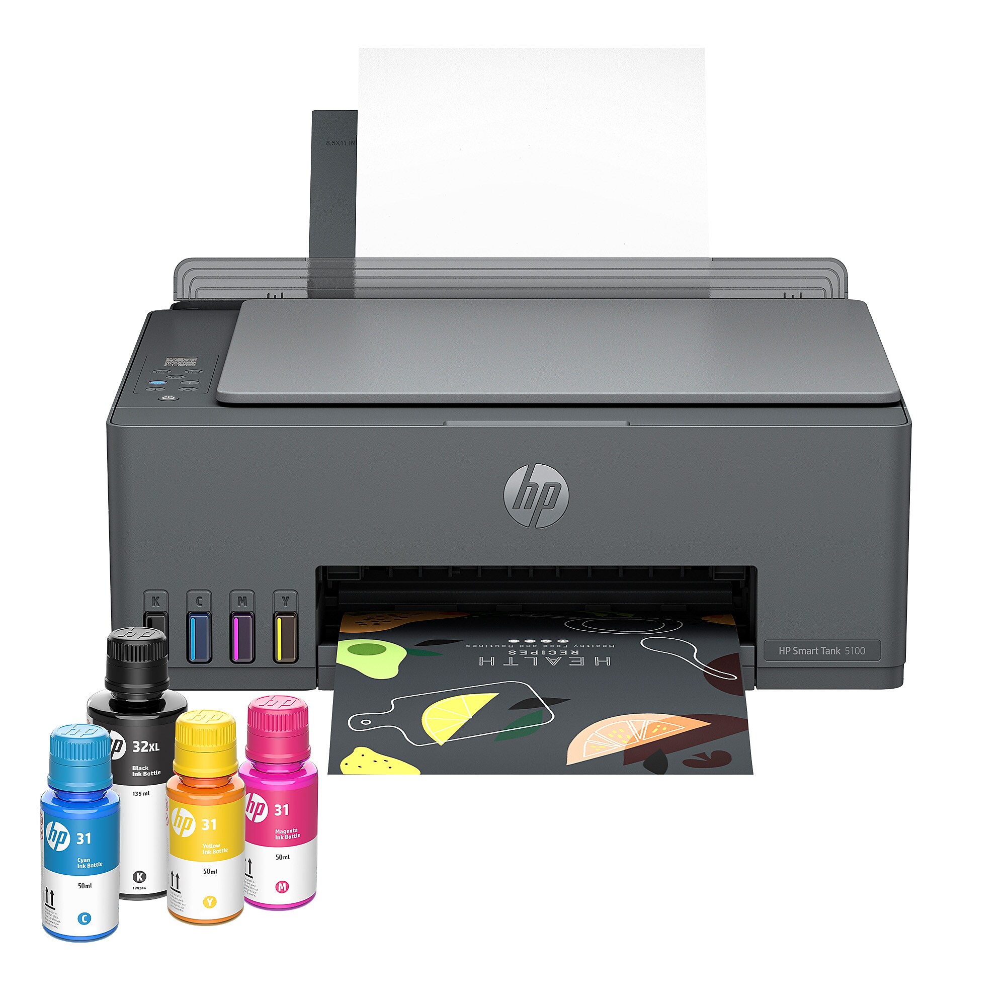 HP Smart Tank 5100 Wireless All-in-One Supertank Printer, Up to 3 Years of Ink Included (D06BLA) Simolary simolary.com