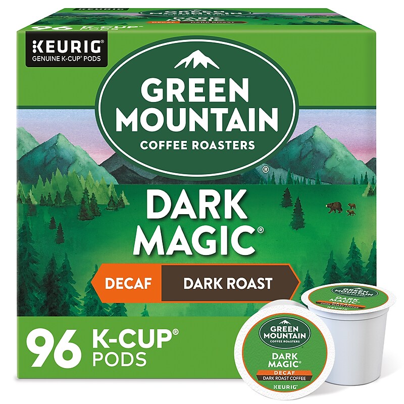 Green Mountain Dark Magic Decaf Coffee Keurig® K-Cup® Pods, Dark Roast, 96/Carton (504067) image 1