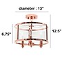 Lalia Home 3-Light 13" Farmhouse Glass and Metallic Accented LED Semi-flushmount, Rose Gold (LHM-1000-RG)~#|#~ED64BFB5-75EA-4D34-815BEA3D3E263C88_sc7