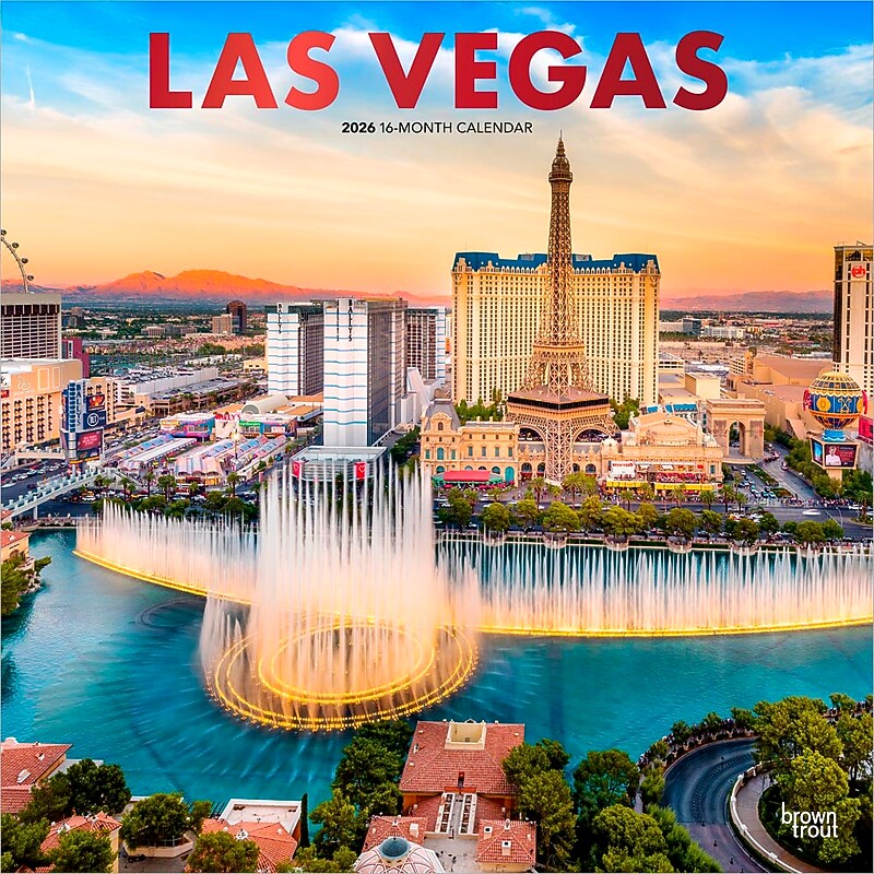2026 BrownTrout Las Vegas 12" x 12" Monthly Wall Calendar (9798330704347) image 1
