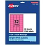 Avery Laser/Inkjet Rectangle Multipurpose Labels, 1.25" x 1.75", Bright Pink, 2560/Box (94226)~#|#~ED718A70-941F-48A1-86684612F1BC342E_sc7