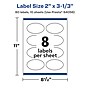 Avery Laser/Inkjet Multipurpose Labels, 2" x 3.33", White, 80 Labels/Pack (94056)~#|#~ED75B1A4-AB58-419D-9BE595A2DDCF7A60_sc7