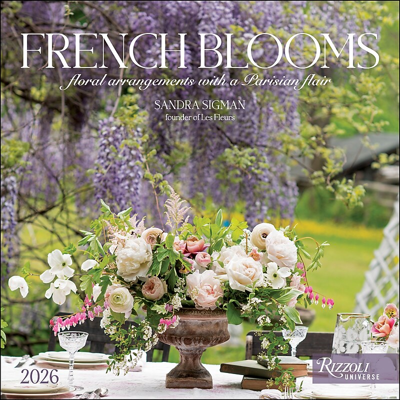 2026 Andrews Rizzoli Universe French Blooms 12" x 12" Monthly Wall Calendar (9780789348388) image 1