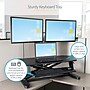 StarTech Adjustable Large Surface Corner Sit Stand Desk Converter for Dual Monitors, Keyboard Tray, 35" x 21" (ARMSTSCORNR)~#|#~ED7C090A-1B34-4370-ABD1F5DF564BCD7F_sc7