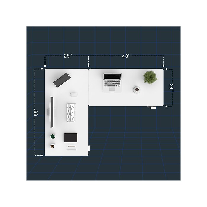 Square Stand ホワイト Amazon.com: FLEXISPOT Corner Desk Dual Motor L Shaped