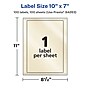 Avery Pearlized Ivory Rectangle Multipurpose Labels, 10" x 7", Ivory, 100/Box (94263)~#|#~ED8077E1-881B-47E2-8EFA8E55933E0DDD_sc7