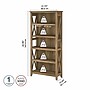 Bush Furniture Key West 66"H 5-Shelf Bookcase with Adjustable Shelves, Reclaimed Pine Laminated Wood (KWB132RCP-03)~#|#~ED81ED41-3860-467E-A69165125374B5B5_sc7