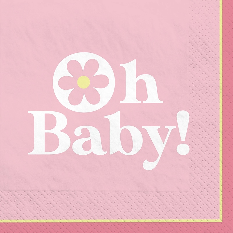 Party City Little Daisy Beverage Napkin, 2-Ply, Multicolor, 16/Pack (AM506469-NS) image 1