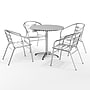 Flash Furniture Lila Indoor-Outdoor 31.5'' Round Table Set with 4 Slat Back Chairs, Aluminum (TLH32RD017BCHR4)~#|#~ED8BA0AF-9CE4-4F20-88EF07441ECB0D67_sc7