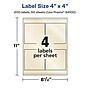 Avery Laser/Inkjet Square Pearlized Labels, 4" x 4", Ivory, 200 Labels/Box (94100)~#|#~ED91A6E1-BB18-4CDB-B66391317492BCD1_sc7