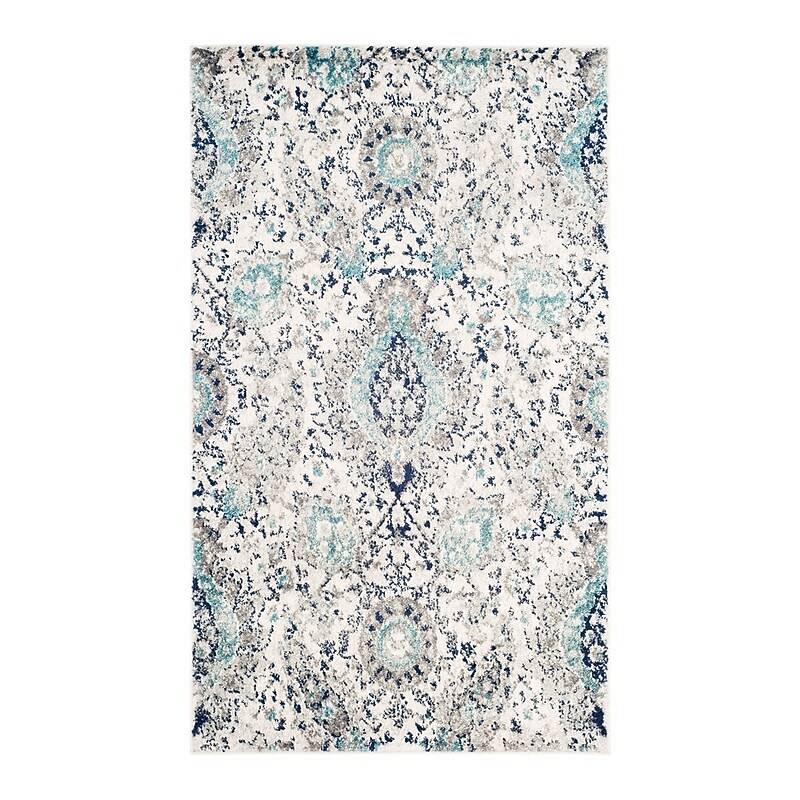 Safavieh Madison Collection 3' x 5' Rectangle Indoor Area Rug, Machine Made, Cream/Light Grey (MAD600C-3) image 1