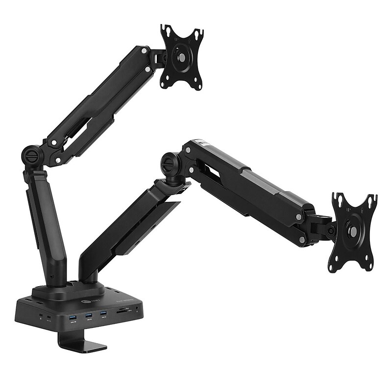 SIIG Adjustable Dual Arm Desk Mount , 17" to 32", Black (CE-MTDK01-S1) image 1