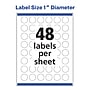 Avery Laser/Inkjet Round Multipurpose Labels, 1" Dia, Glossy White, 1,200 Labels/Pack (94500)~#|#~EDB2255B-942E-40AD-920EBD6E07AE5EC4_sc7