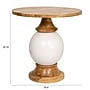 Storied Home Mango Wood and Metal Round Pedestal Table, White/Brown (DF0032)~#|#~EDB87271-530C-4BC4-950A07554C2338E0_sc7