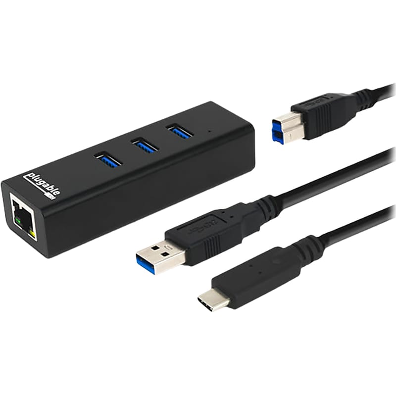 Plugable 3-Port USB 3.0 Hub, Black (USB3-HUB3ME) image 1
