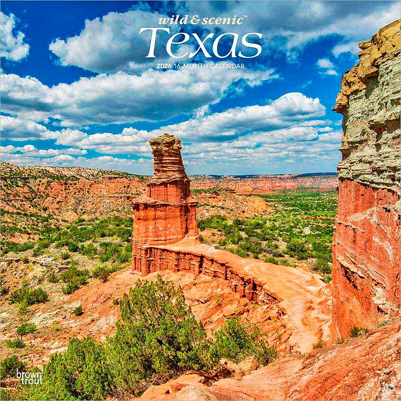 2026 BrownTrout Texas Wild & Scenic 12" x 12" Monthly Wall Calendar (9798330705825) image 1