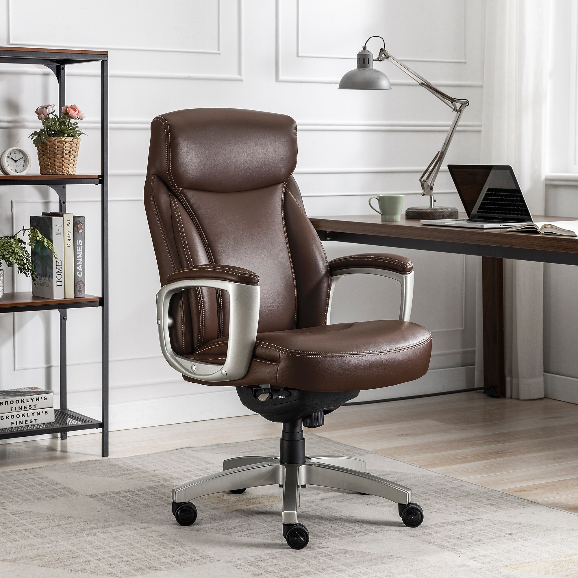 La-Z-Boy Arcadian Ergonomic Bonded Leather Swivel Executive Chair, Brown (60008) Sansujyuku sansujyuku.com