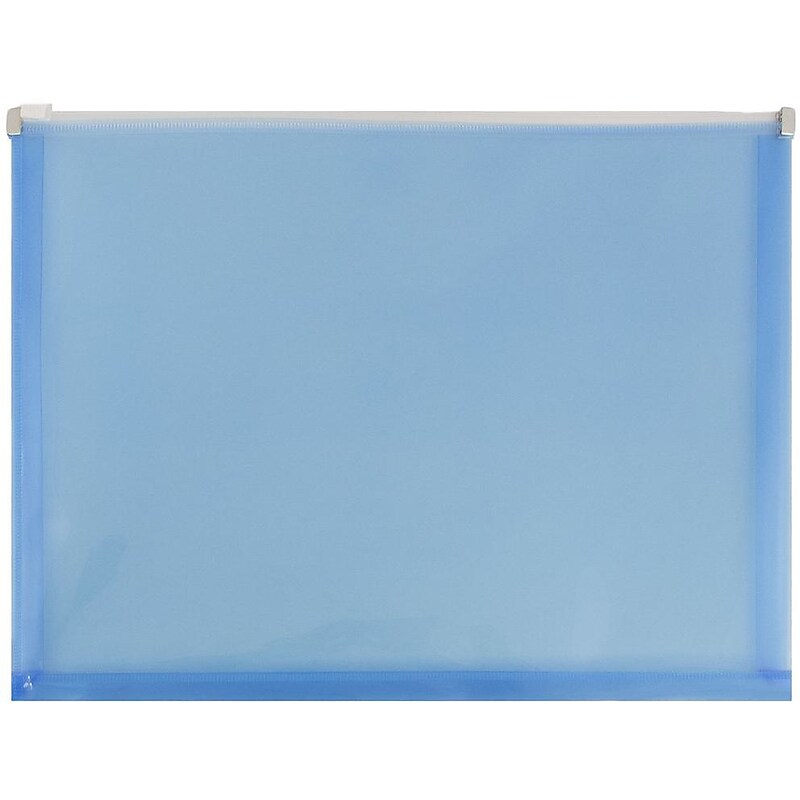 JAM Paper Premium Plastic Document File, 1 Pocket, Letter, Blue, 3/Pack (218Z1bux3) image 1